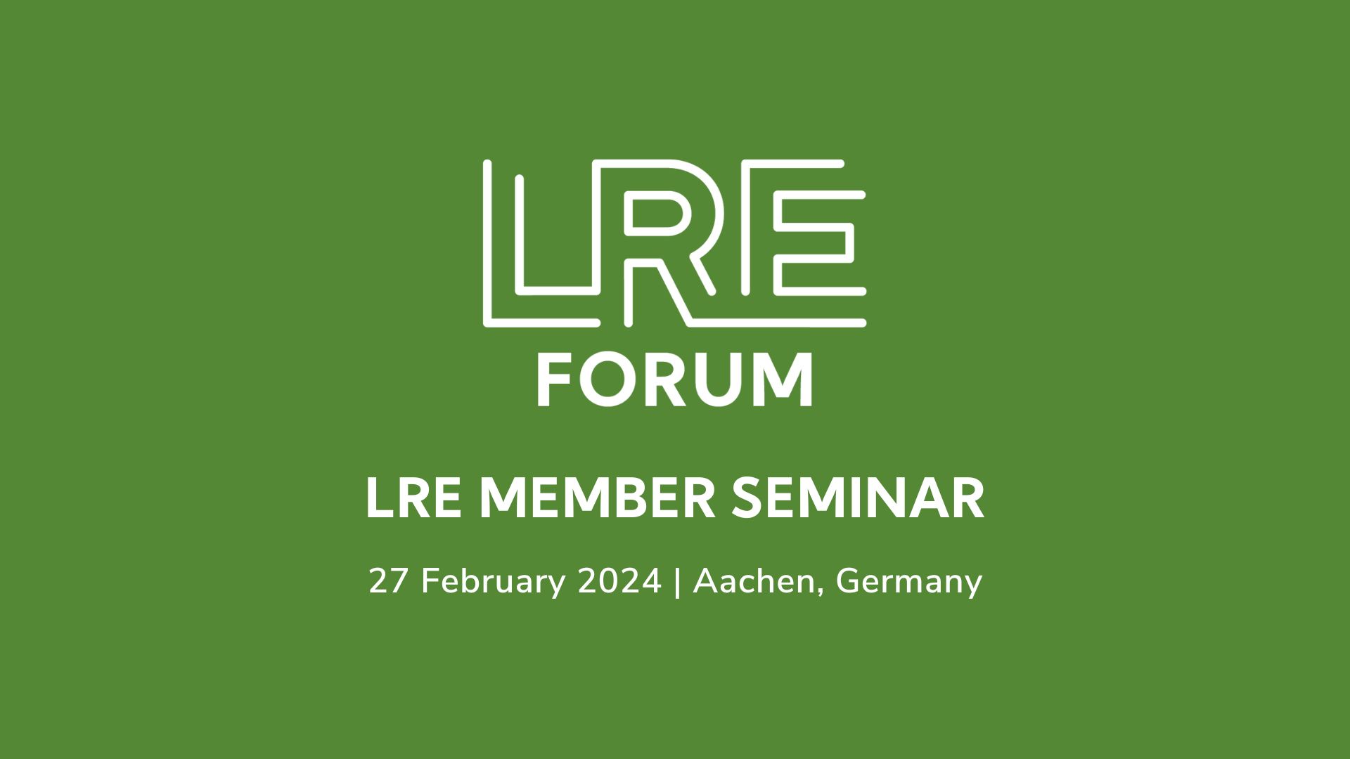 Pitch your project at the LRE Member Seminar 2024